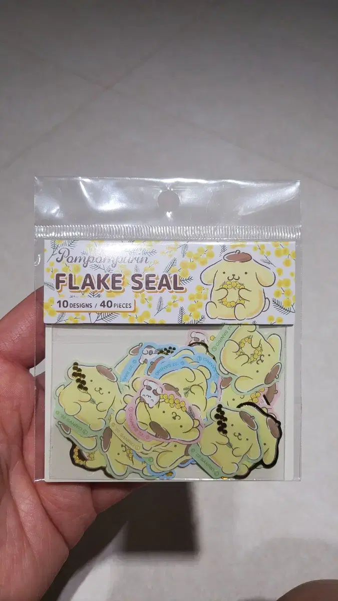 일본 산리오 정품)폼폼푸린 플레이크 씰  flake seal